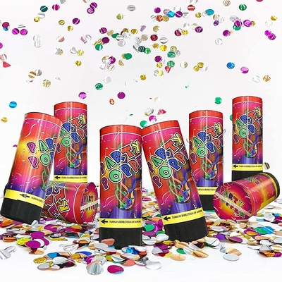 2 - 3M Disparo Primavera de plástico aire comprimido Mini Streamer Fiesta Popper Fiesta Confetti Cañón para decoraciones de fiesta